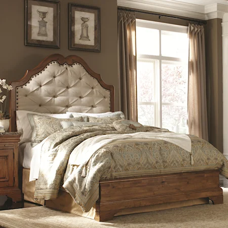 <b>Customizable</b> King Amalfi Upholstered Bed with Low Footboard Option